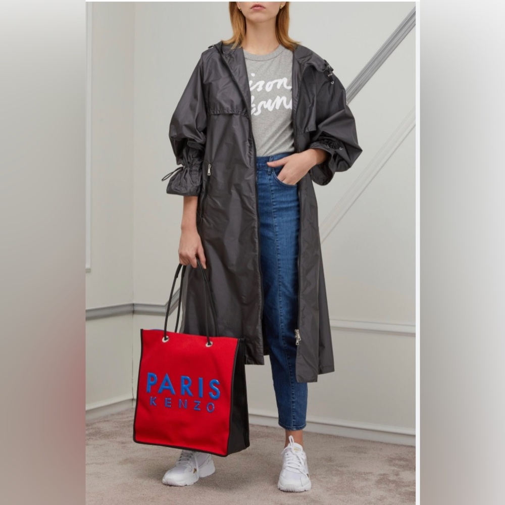 Moncler NWT | Size L - Satin-shell long trench coat